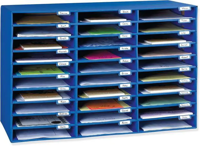 Main image of Pacon 001318 70% Recycled Corrugated Mail Box, 30 Slots, Blue