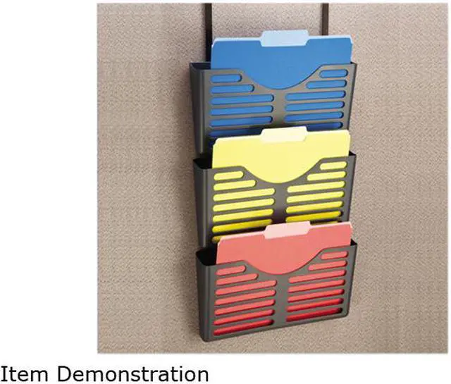 Main image of Recycled Plastic Cubicle Triple File Pocket, Black