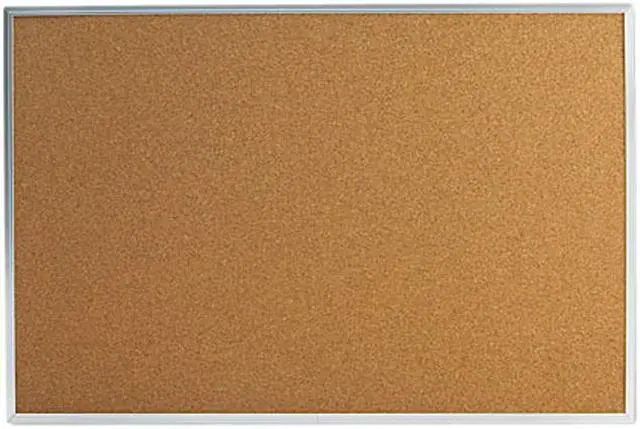 Main image of UNIVERSAL Bulletin Board Natural Cork 36 x 24 Satin-Finished Aluminum Frame