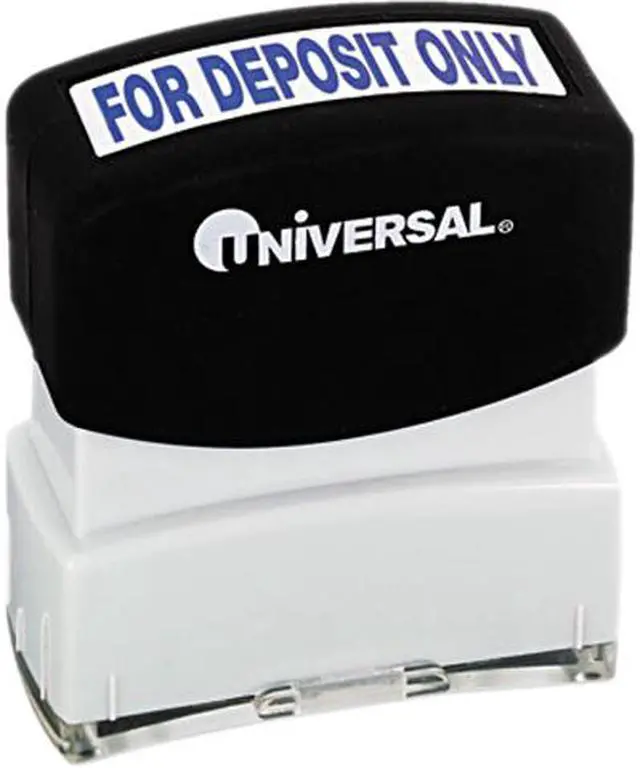 Main image of Message Stamp, For Deposit Only, Pre-Inked/Re-Inkable, Blue