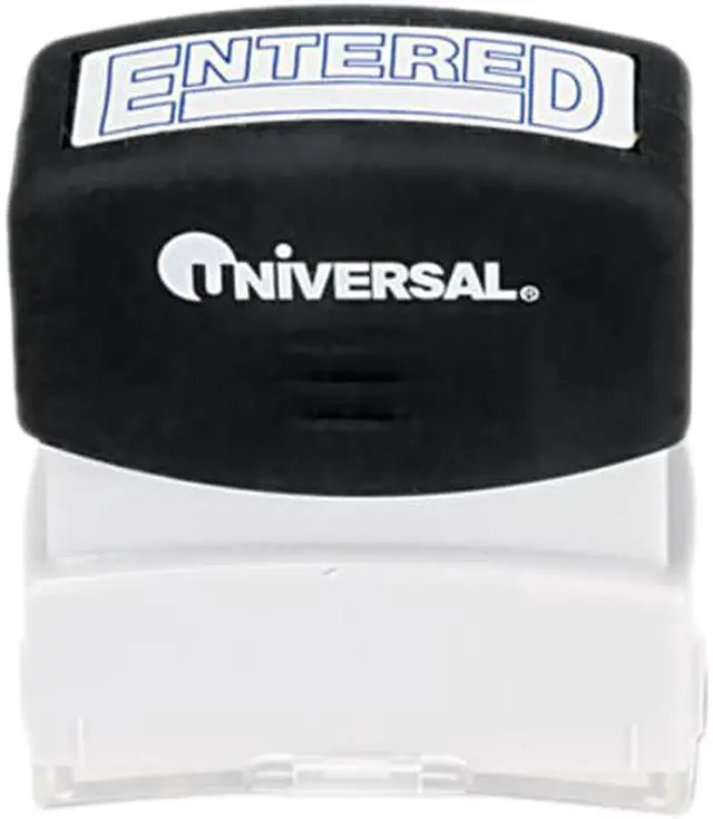 Main image of Message Stamp, Entered, Pre-Inked/Re-Inkable, Blue