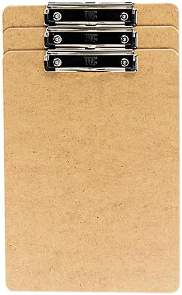 Main image of UNIVERSAL Hardboard Clipboard 1/2" Capacity Holds 8 1/2w x 14h Brown 3/Pack 05563