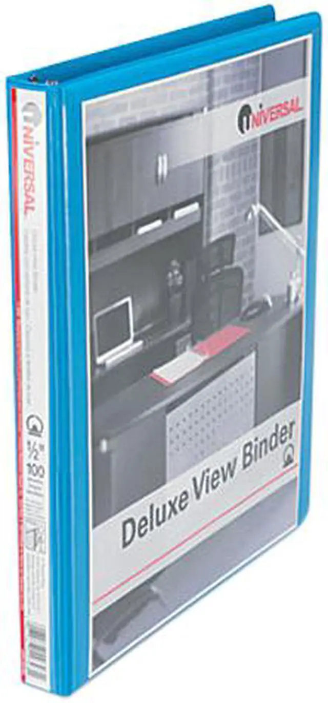Main image of UNIVERSAL Deluxe Round Ring View Binder 1/2" Capacity Light Blue 20703