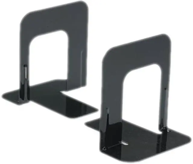 Main image of Economy Bookends, Standard, 4 3/4 X 5 1/4 X 5, Heavy Gauge Steel, Blac