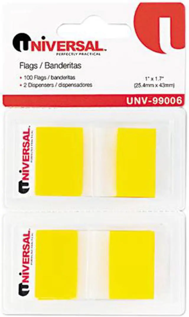 Main image of Page Flags, Yellow, 50 Flags/Dispenser, 2 Dispensers/Pack