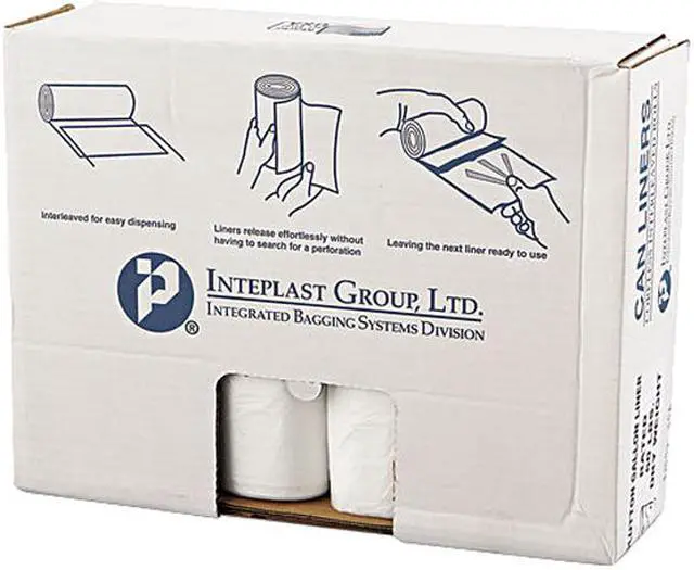 Main image of Inteplast Group VALH4348N16 High-Density Can Liner, 43 x 46, 60gal, 16mic, Clear, 25/Roll, 8 Rolls/Carton, 1 Carton