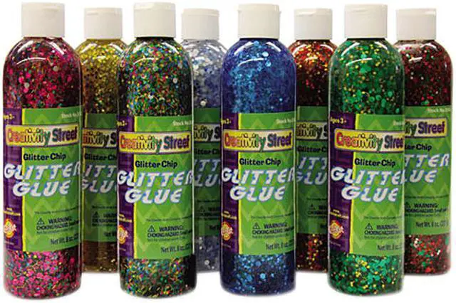 Main image of Glitter Glue Chip Class Pack, Assorted Colors, 8 Oz Bottles, 8/Pack
