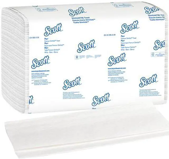 Alt view image 3 of 4 - Scott Control Hand Towels Slimfold (04442) with Fast-Drying Absorbency Pockets, White, 90 Towels / Clip, 24 Packs / Case