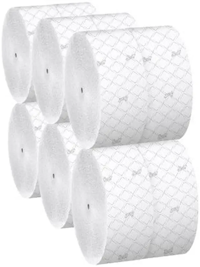 Alt view image 2 of 8 - Scott Essential Jumbo Roll Coreless Toilet Paper (07006), 2-PLY, White, 12 Rolls / Case, 1,150' / Roll