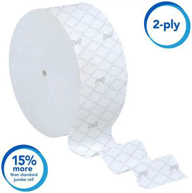 Alt view image 3 of 8 - Scott Essential Jumbo Roll Coreless Toilet Paper (07006), 2-PLY, White, 12 Rolls / Case, 1,150' / Roll