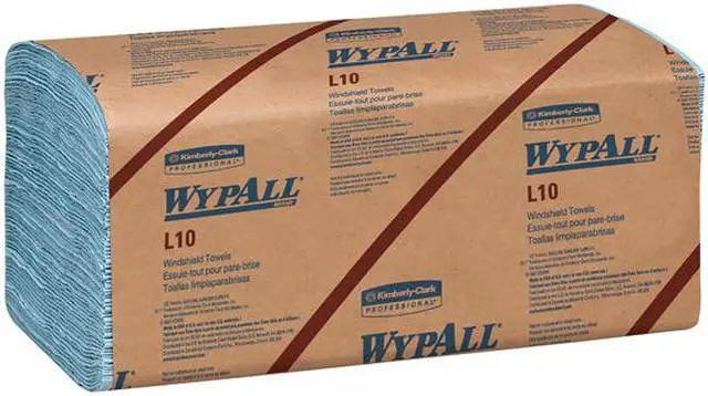 Alt view image 3 of 5 - WypAll L10 Disposable Towels (05123), Windshield Wipe, 1-PLY, Banded, Blue, 12 Packs / Case, 200 Wipes / Pack, 2,400 Sheets / Case
