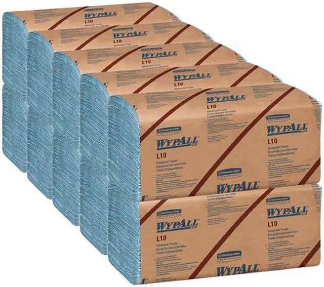 Alt view image 4 of 5 - WypAll L10 Disposable Towels (05123), Windshield Wipe, 1-PLY, Banded, Blue, 12 Packs / Case, 200 Wipes / Pack, 2,400 Sheets / Case