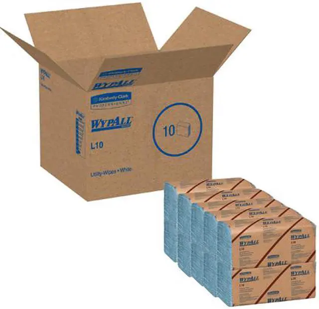 Alt view image 5 of 5 - WypAll L10 Disposable Towels (05123), Windshield Wipe, 1-PLY, Banded, Blue, 12 Packs / Case, 200 Wipes / Pack, 2,400 Sheets / Case