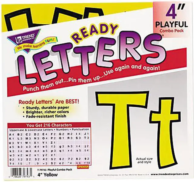 Main image of Ready Letters Playful Combo Set, Yellow, 4"h, 216/Set