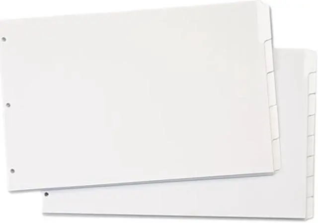 Main image of Write 'N Erase Tabloid Index Dividers, 5-Tab, White