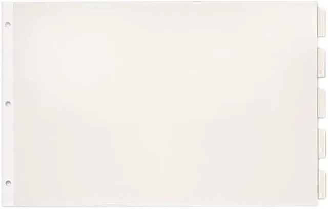 Main image of Cardinal Paper Insertable Dividers, 5-Tab, 11 X 17, White, 1 Set 84812
