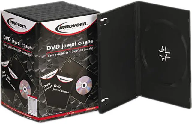 Main image of Innovera 72810 Standard DVD Case, Black, 10/Pack