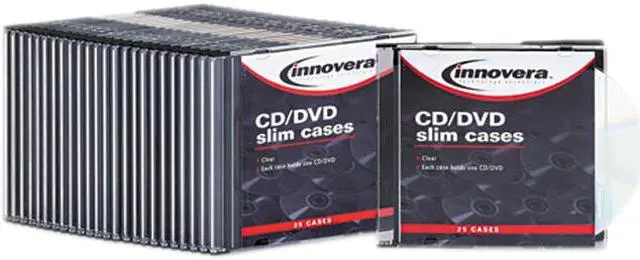 Main image of Innovera Cd/Dvd Slim Jewel Cases, Clear/Black, 25/Pack 85825
