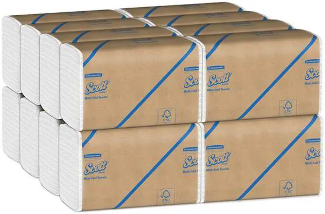 Alt view image 4 of 5 - Scott Multi-Fold Paper Towels 9 1/5 x 9 2/5 250/Pack 16 Packs/Carton 01807