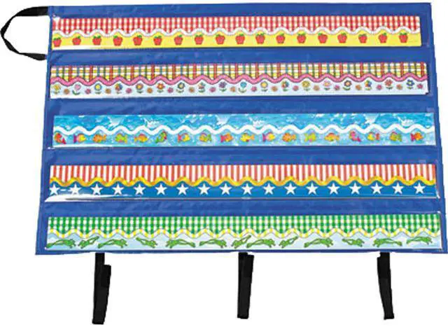Main image of Border Storage Pocket Chart, Blue/Clear, 41" X 24 1/2"