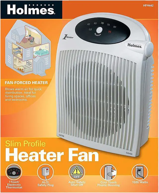 Alt view image 4 of 4 - Holmes HFH442-NUM Wall Mountable Heater Fan with 1Touch Digital Display and ALCI Plug