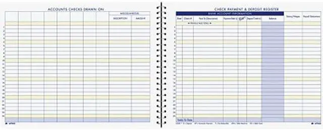 Alt view image 2 of 2 - Adams AFR60 Check Payment & Deposit Register - 96 Sheet(s) - 11" x 8 1/2" Sheet Size - White Sheet(s) - 1 Each