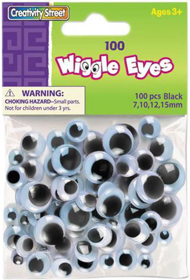Main image of Wiggle Eyes Assortment, Assorted Sizes, Black, 100/Pack