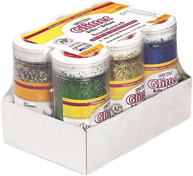 Main image of Spectra Glitter, .04 Hexagon Crystals, Assorted, 4 Oz Shaker-Top Jar,
