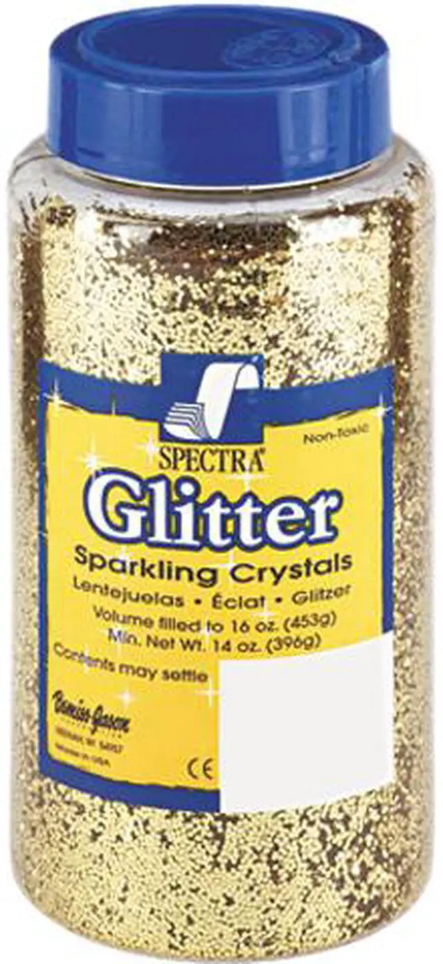 Main image of Spectra Glitter, .04 Hexagon Crystals, Gold, 16 Oz Shaker-Top Jar