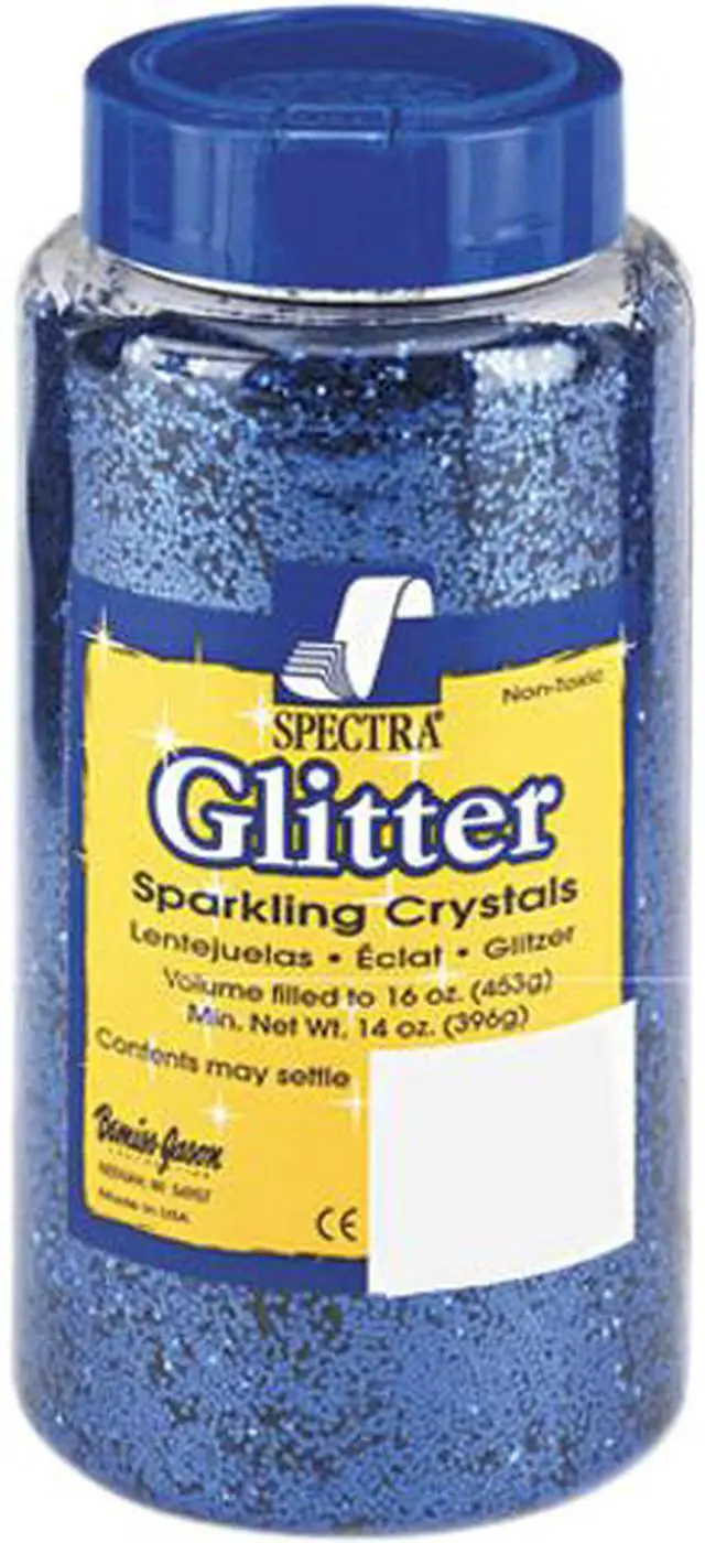 Main image of Spectra Glitter, .04 Hexagon Crystals, Blue, 16 Oz Shaker-Top Jar
