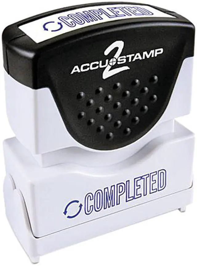 Main image of Accustamp2 Shutter Stamp With Microban, Blue, Completed, 1 5/8 X 1/2
