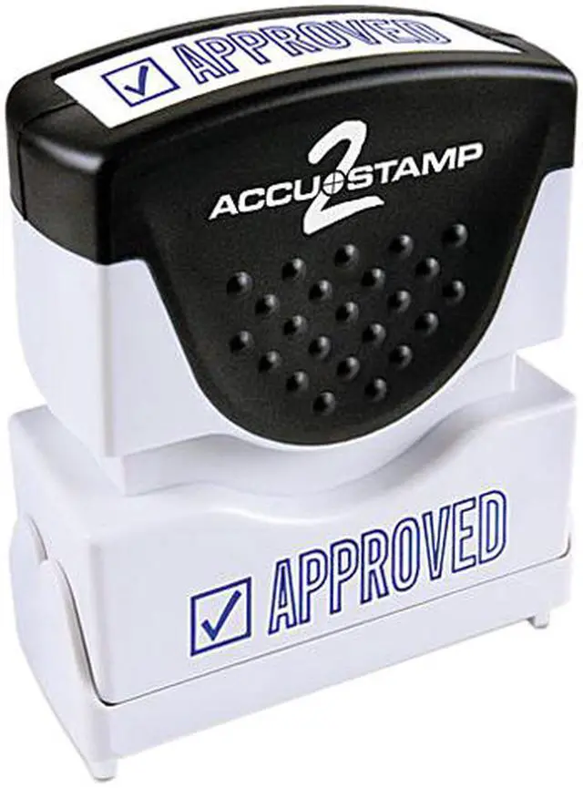 Main image of Accustamp2 Shutter Stamp With Microban, Blue, Approved, 1 5/8 X 1/2