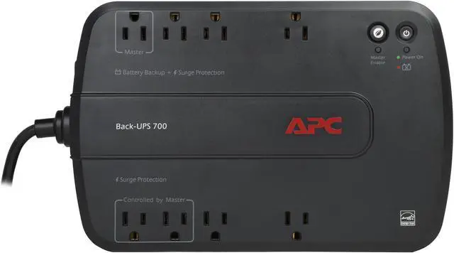 Alt view image 2 of 7 - APC BN700MC Back-UPS 700 VA 8-Outlet Uninterruptible Power Supply (UPS)