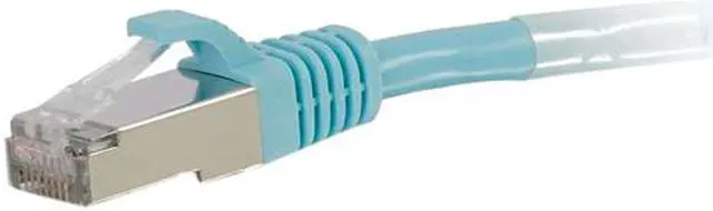 Alt view image 2 of 3 - C2G 00747 8ft Cat6a Snagless Shielded (STP) Network Patch Cable - Aqua - Category 6a for Network Device - RJ-45 Male - RJ-45 Male - Shielded - 10GBase-T - 8ft - Aqua