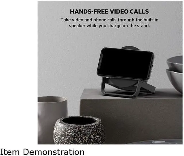 Alt view image 8 of 9 - Belkin Wireless Charging Speaker (Wireless Charging Stand + Bluetooth Speaker) Charge While Taking Video Calls, Streaming Videos, Listening to Music (AUF001TTBK)