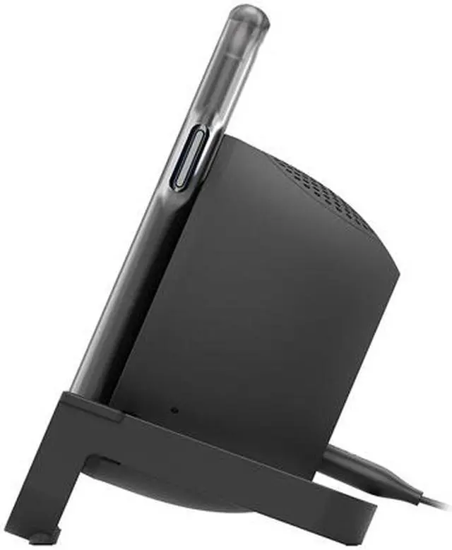 Alt view image 2 of 9 - Belkin Wireless Charging Speaker (Wireless Charging Stand + Bluetooth Speaker) Charge While Taking Video Calls, Streaming Videos, Listening to Music (AUF001TTBK)