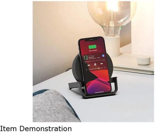 Alt view image 9 of 9 - Belkin Wireless Charging Speaker (Wireless Charging Stand + Bluetooth Speaker) Charge While Taking Video Calls, Streaming Videos, Listening to Music (AUF001TTBK)