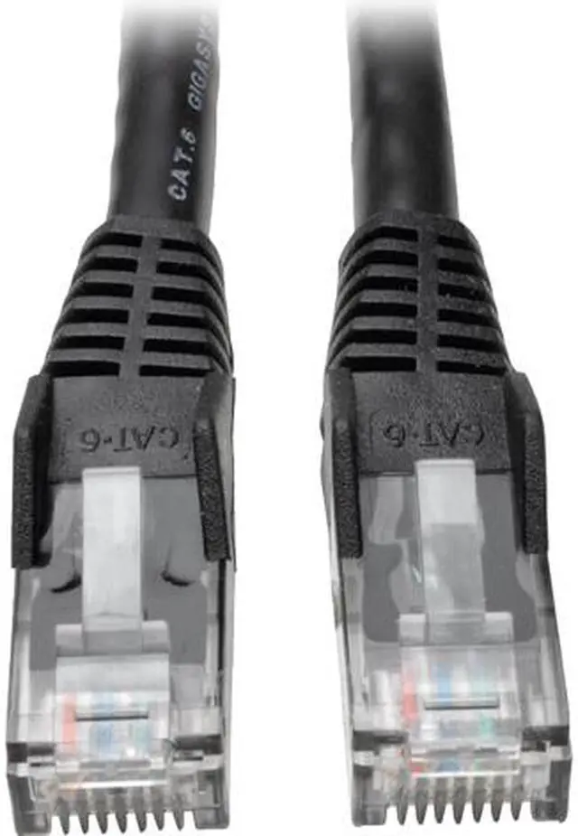 Main image of Tripp Lite Premium Cat6 Gigabit Snagless Molded UTP Patch Cable, 24 AWG, 550 MHz/1 Gbps (RJ45 M/M), Black, 35 ft. (N201-035-BK)