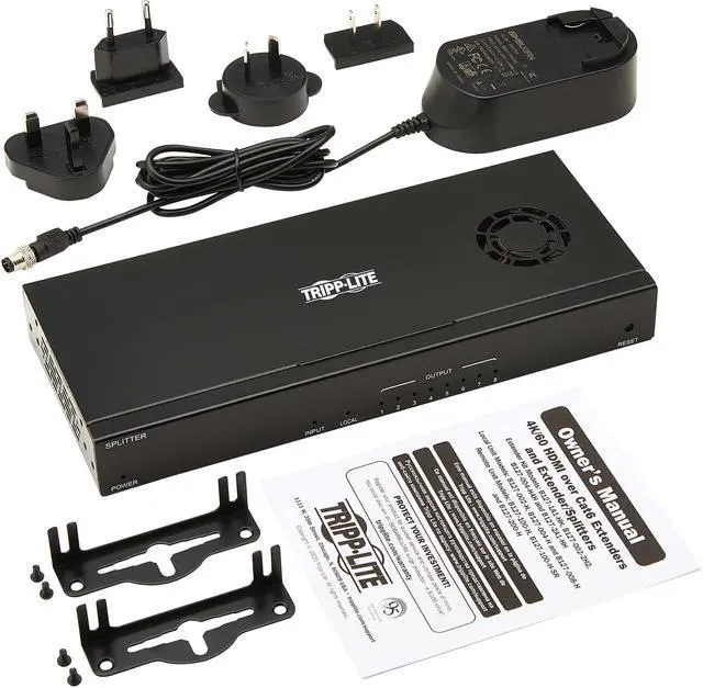 Alt view image 6 of 7 - 8-Port DisplayPort to HDMI over Cat6 Splitter/Extender, Transmitter for Video/Audio, PoC, 4K @ 60 Hz, 125 ft. (38.1 m), TAA
