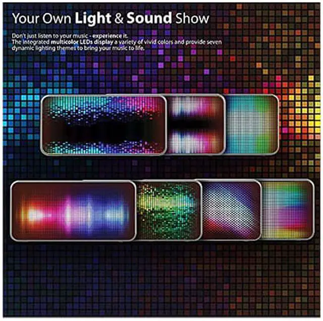 Alt view image 2 of 6 - iLuv Aud Mini 6 Party (Color Changing LED Equalizer Portable Bluetooth Speaker) for Apple iPhone and Samsung