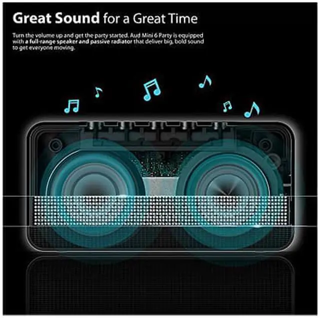 Alt view image 3 of 6 - iLuv Aud Mini 6 Party (Color Changing LED Equalizer Portable Bluetooth Speaker) for Apple iPhone and Samsung