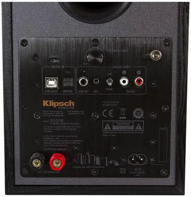 Alt view image 3 of 5 - Klipsch R-51PM Powered Sound Bookshelf Speakers - Black (Pair)