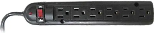 Main image of Weltron 6 Ooutlets Power Strip Plastic 750 Joules 20 Feet Cord