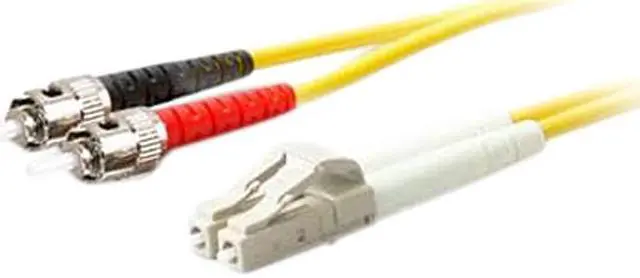 Main image of THIS IS A 2M LC (MALE) TO ST (MALE) YELLOW DUPLEX RISER-RATED FIBER PATCH CABLE.