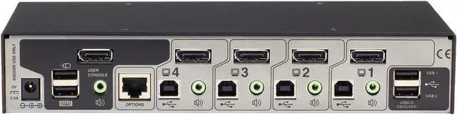 Alt view image 3 of 4 - Black Box KV9804A Wizard DP USB DisplayPort Desktop KVM Switch - 4-Port