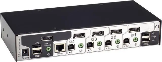 Alt view image 4 of 4 - Black Box KV9804A Wizard DP USB DisplayPort Desktop KVM Switch - 4-Port