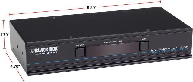 Alt view image 2 of 4 - Black Box KV9804A Wizard DP USB DisplayPort Desktop KVM Switch - 4-Port