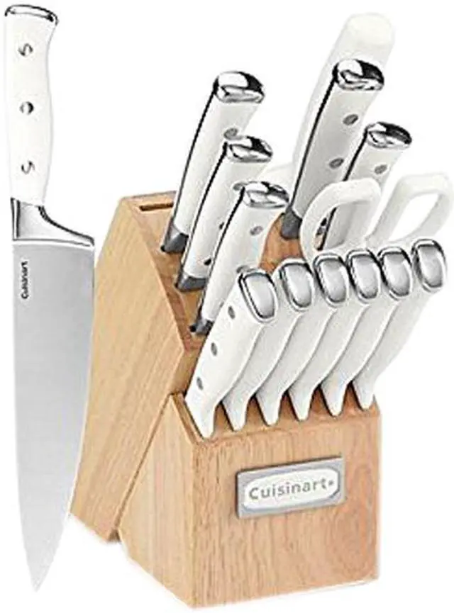 Main image of Cuisinart Classic Forged Triple Rivet 15-Piece Cutlery Set with Block, White