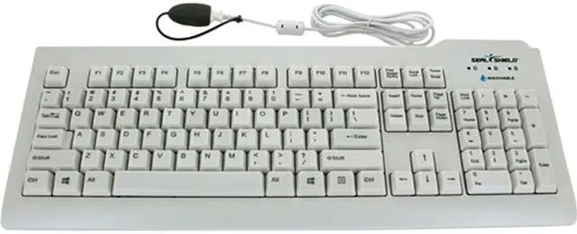 Main image of Seal Shield SSWKSV207L Silver Seal Waterproof Keyboard, Antimicrobial Product Protection, Plastic Stand
