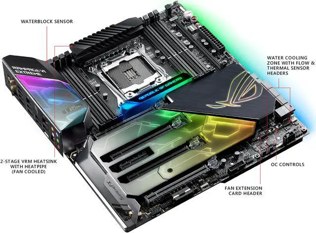 Alt view image 6 of 11 - ASUS ROG RAMPAGE VI EXTREME LGA 2066 Intel X299 SATA 6Gb/s USB 3.1 Extended ATX Intel Motherboard